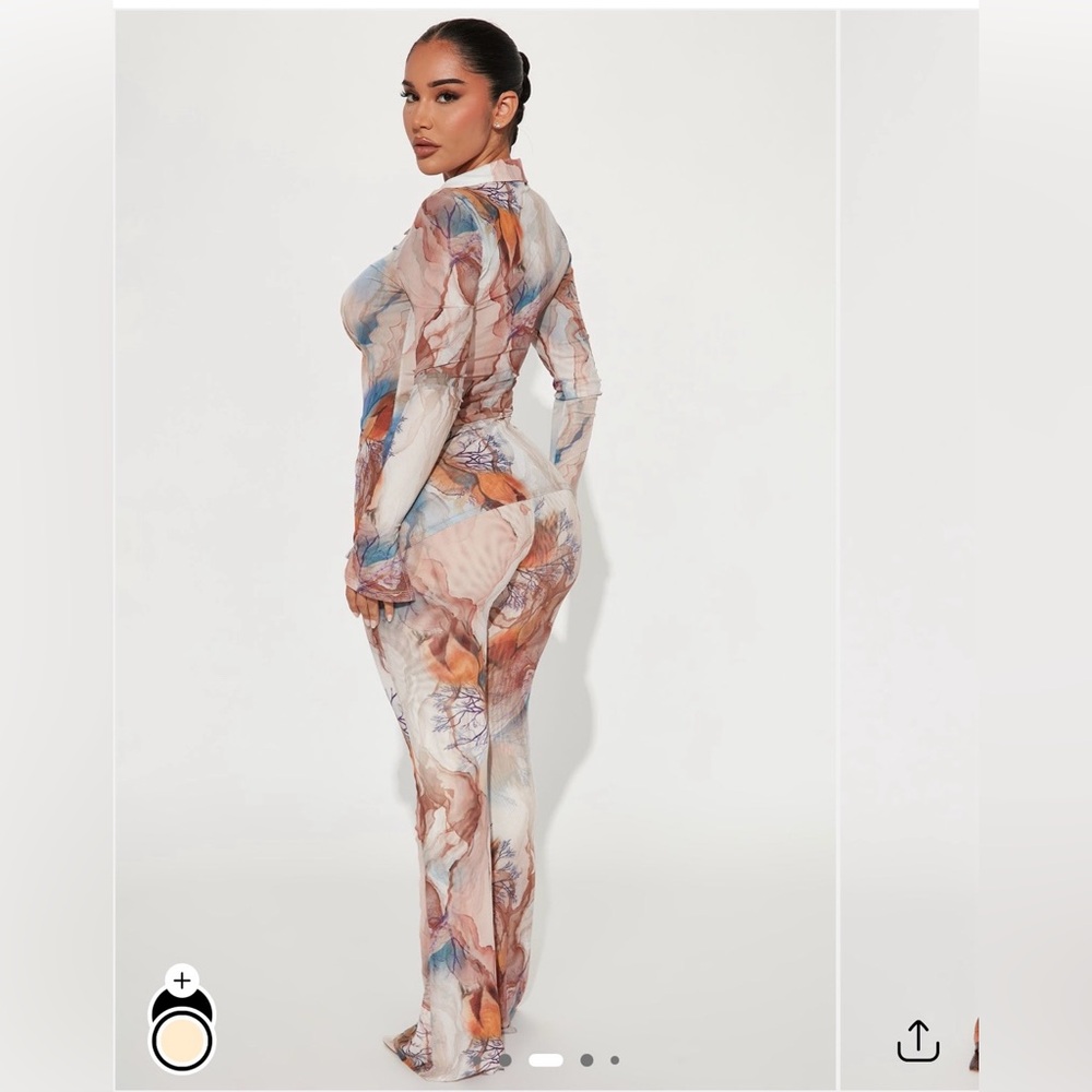 Fashion Nova Abstract Sheer Set - Picture 2 of 2